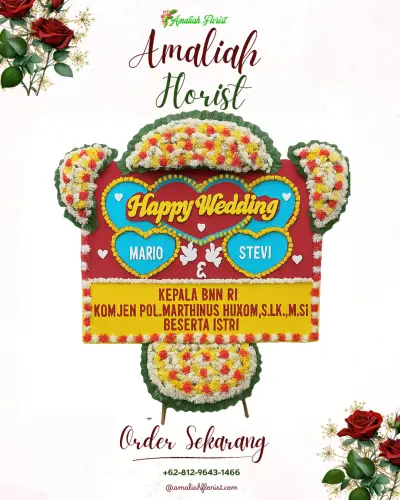Karangan Papan Bunga Pernikahan di Tirtoadi